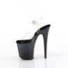 Pleaser FLAMINGO-808SS Black Glitter Exotic Pole Heels