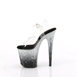 Pleaser FLAMINGO-808SS Black Silver Exotic Pole Heels