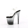 Pleaser FLAMINGO-808SS Black Silver Exotic Pole Heels