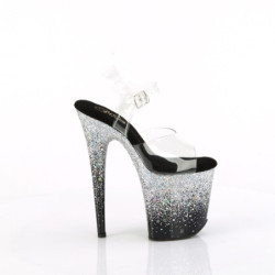 Pleaser FLAMINGO-808SS Black Silver Exotic Pole Heels