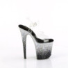 Pleaser FLAMINGO-808SS Black Silver Exotic Pole Heels