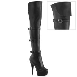 Pleaser DELIGHT-3018 Black Vegan Leather Sale Women