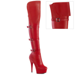 Pleaser DELIGHT-3018 Red Vegan Leather Sale Women