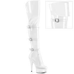Pleaser DELIGHT-3018 White Patent Sale Women