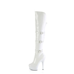 Pleaser DELIGHT-3018 White Patent Sale Women