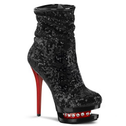 Pleaser BLONDIE-R-1009 Black Sequins Black-Red Sale