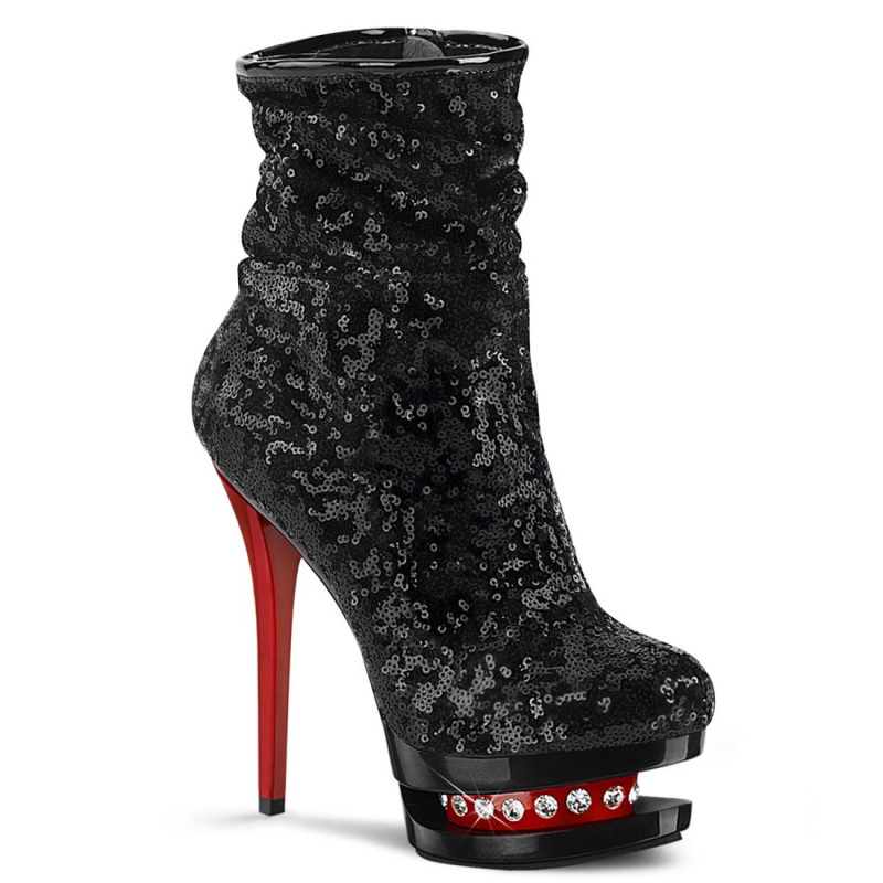 Pleaser BLONDIE-R-1009 Black Sequins Black-Red Sale Pleaser BLONDIE-R-1009 Black Sequins Black-Red Sale