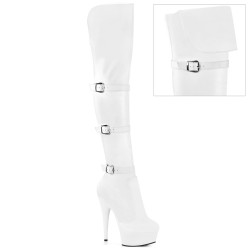 Pleaser DELIGHT-3018 White Vegan Leather Sale Women