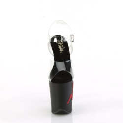 Pleaser FLAMINGO-808TGRS Transparent Black-Red Sale