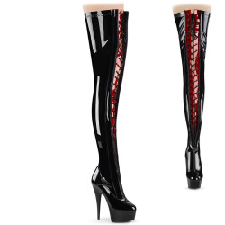 Pleaser DELIGHT-3027 Black-Red Patent Sale Women