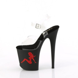 Pleaser FLAMINGO-808TGRS Transparent Black-Red Sale