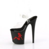 Pleaser FLAMINGO-808TGRS Transparent Black-Red Sale