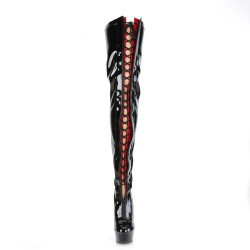 Pleaser DELIGHT-3027 Black-Red Patent Sale Women