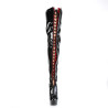 Pleaser DELIGHT-3027 Black-Red Patent Sale Women