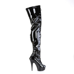 Pleaser DELIGHT-3027 Black-Red Patent Sale Women