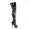 Pleaser DELIGHT-3027 Black-Red Patent Sale Women