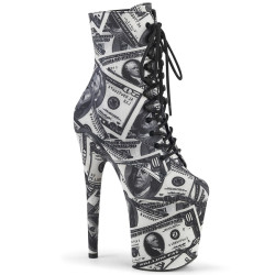 Pleaser FLAMINGO-1020DP White Black Fabric Sale Women