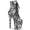 Pleaser FLAMINGO-1020DP White Black Fabric Sale Women