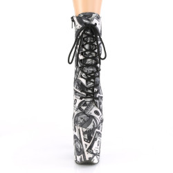 Pleaser FLAMINGO-1020DP White Black Fabric Sale Women