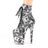 Pleaser FLAMINGO-1020DP White Black Fabric Sale Women