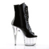 Pleaser ADORE-1021 Black Patent Transparent Ankle Boots