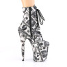 Pleaser FLAMINGO-1020DP White Black Fabric Sale Women