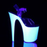 Pleaser FLAMINGO-808UV Neon White Exotic Pole High Heels