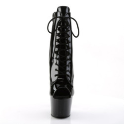 Pleaser ADORE-1021 Black Patent High Heeled Ankle Boots