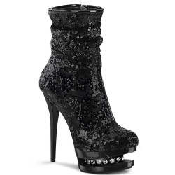 Pleaser BLONDIE-R-1009 Black Sequins Sale Women