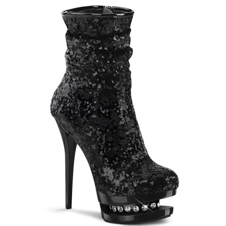 Pleaser BLONDIE-R-1009 Black Sequins Sale Women