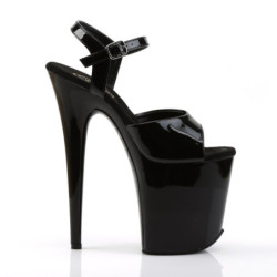 Pleaser FLAMINGO-809 Black Patent Pole Dance High Heels