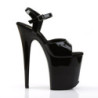 Pleaser FLAMINGO-809 Black Patent Pole Dance High Heels