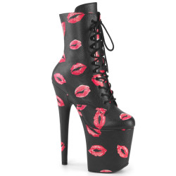 Pleaser FLAMINGO-1020KISSES Black Vegan Leather Sale