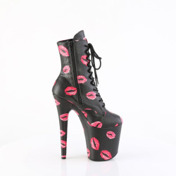 Pleaser FLAMINGO-1020KISSES Black Vegan Leather Sale