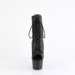 Pleaser ADORE-1021 Black Leather Ankle High Boots Women
