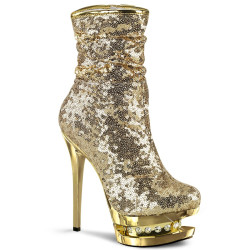 Pleaser BLONDIE-R-1009 Gold Sequins Chrome Sale Women