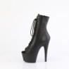 Pleaser ADORE-1021 Black Leather Ankle High Boots Women