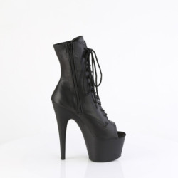 Pleaser ADORE-1021 Black Leather Ankle High Boots Women