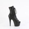 Pleaser ADORE-1021 Black Leather Ankle High Boots Women
