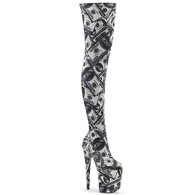 Pleaser FLAMINGO-3000DP White Black Fabric Sale Women Pleaser FLAMINGO-3000DP White Black Fabric Sale Women
