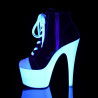 Pleaser ADORE-700SK-02 Black Canvas Neon White Boots
