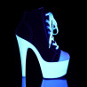 Pleaser ADORE-700SK-02 Black Canvas Neon White Boots