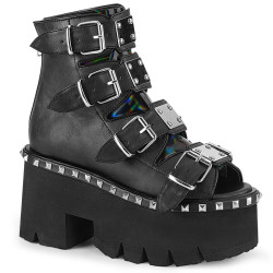 Demonia ASHES-70 Black Vegan Platform Women Boots