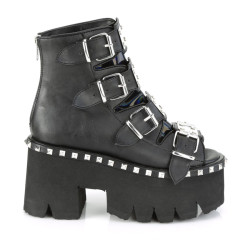 Demonia ASHES-70 Black Vegan Platform Women Boots