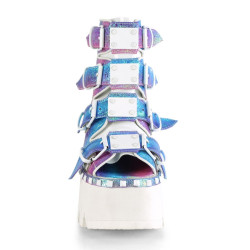 Demonia ASHES-70 Purple Vegan Platform Women Boots