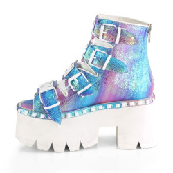 Demonia ASHES-70 Purple Vegan Platform Women Boots