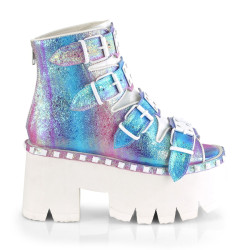 Demonia ASHES-70 Purple Vegan Platform Women Boots