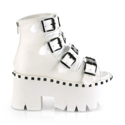 Demonia ASHES-70 White Vegan Platform Women Boots