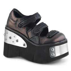 Demonia KERA-13 Black Pewter Vegan Maryjane Platform Shoes