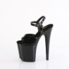 Pleaser FLAMINGO-809GP Black Glitter Pole Dance Shoes